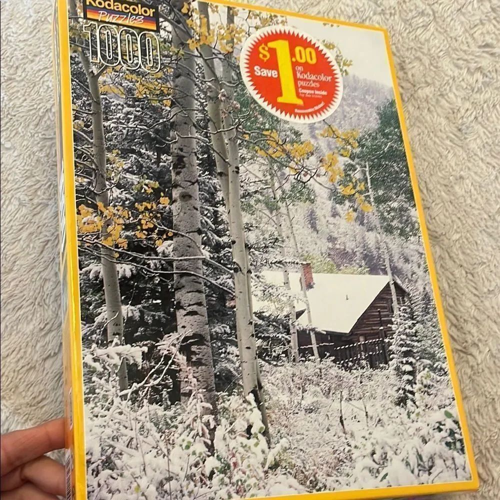 NEW vintage kodakcolor puzzle 1000 pieces winter cabin